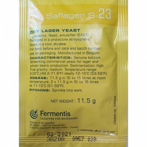 Дрожжи Сафлагер S-23 11,5 г / Saflager S-23 – Fermentis (Франция)