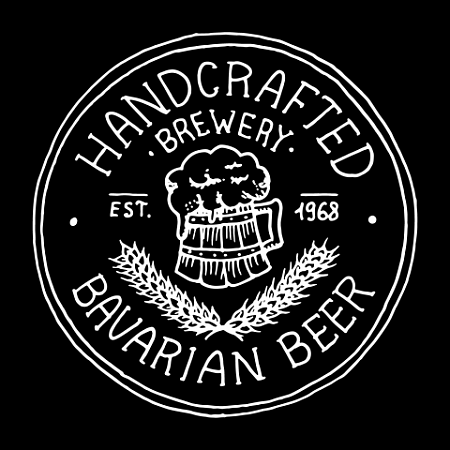 Наклейка на бутылку Handcrafted Bavarian beer черная